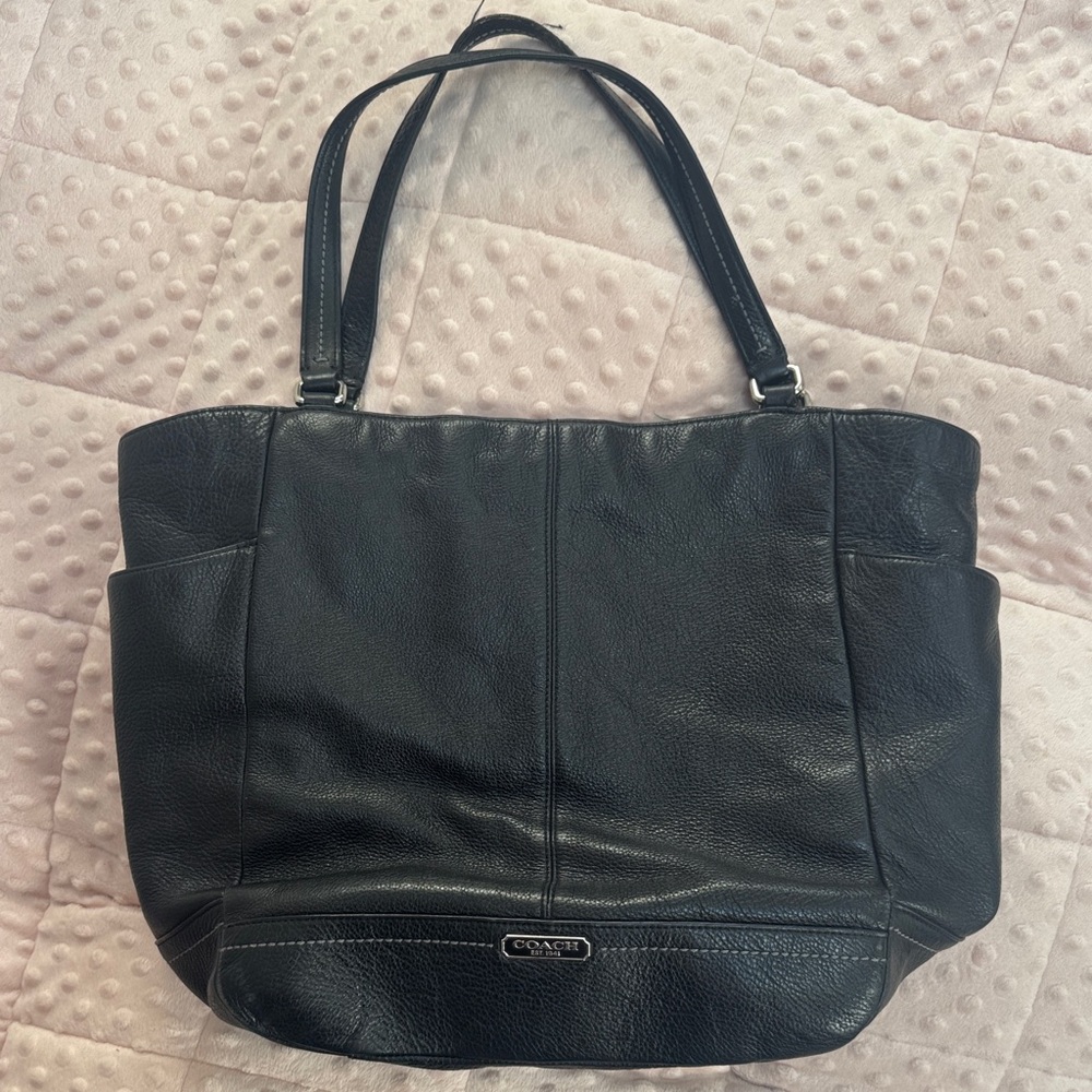 Coach Black Leather Tote